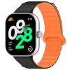 Silicone Strap for Xiaomi Redmi Watch 4 / Xiaomi Smart Band 8 Pro / Xiaomi Smart Band 9 Pro, Black/Orange