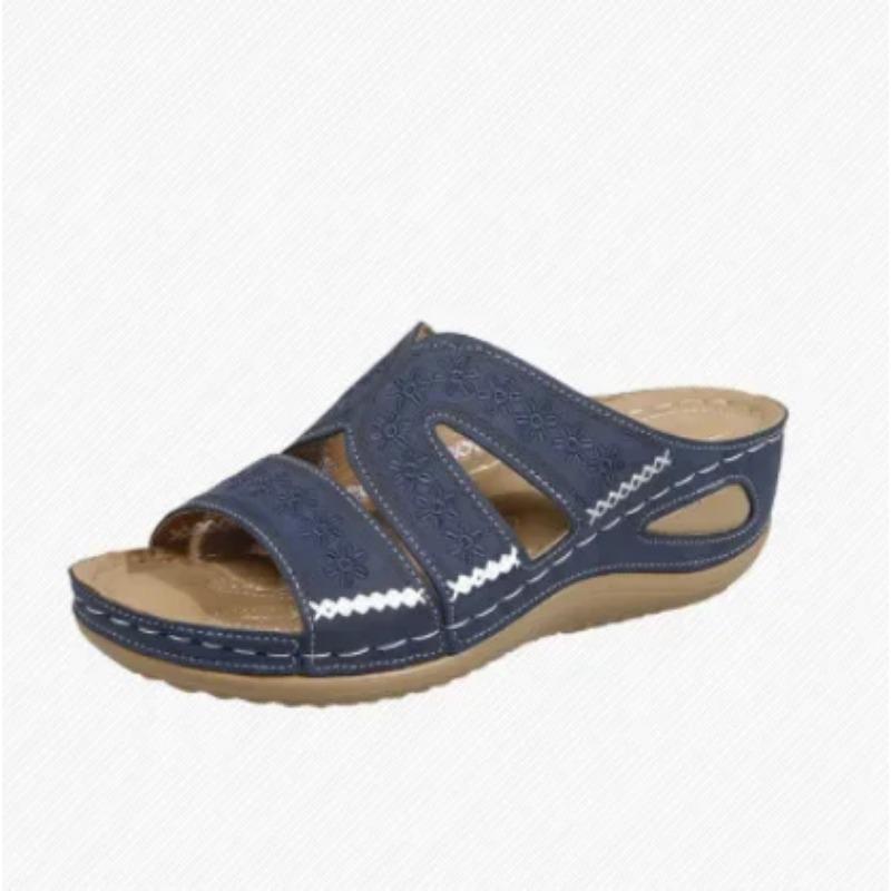 

Новые женские тапочки на танкетке, платформа, большой размер, ортопедические сандалии для ходьбы, с открытым носком, женские повседневные пляжные туфли для женщин 2025 35 синий