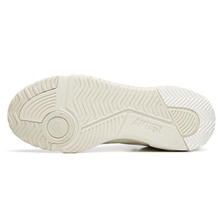 Anta Lifestyle Series Flame Fashion Comfortable Casual High-Top Skate Shoes Men Sneakers White Gray 112238090R-1