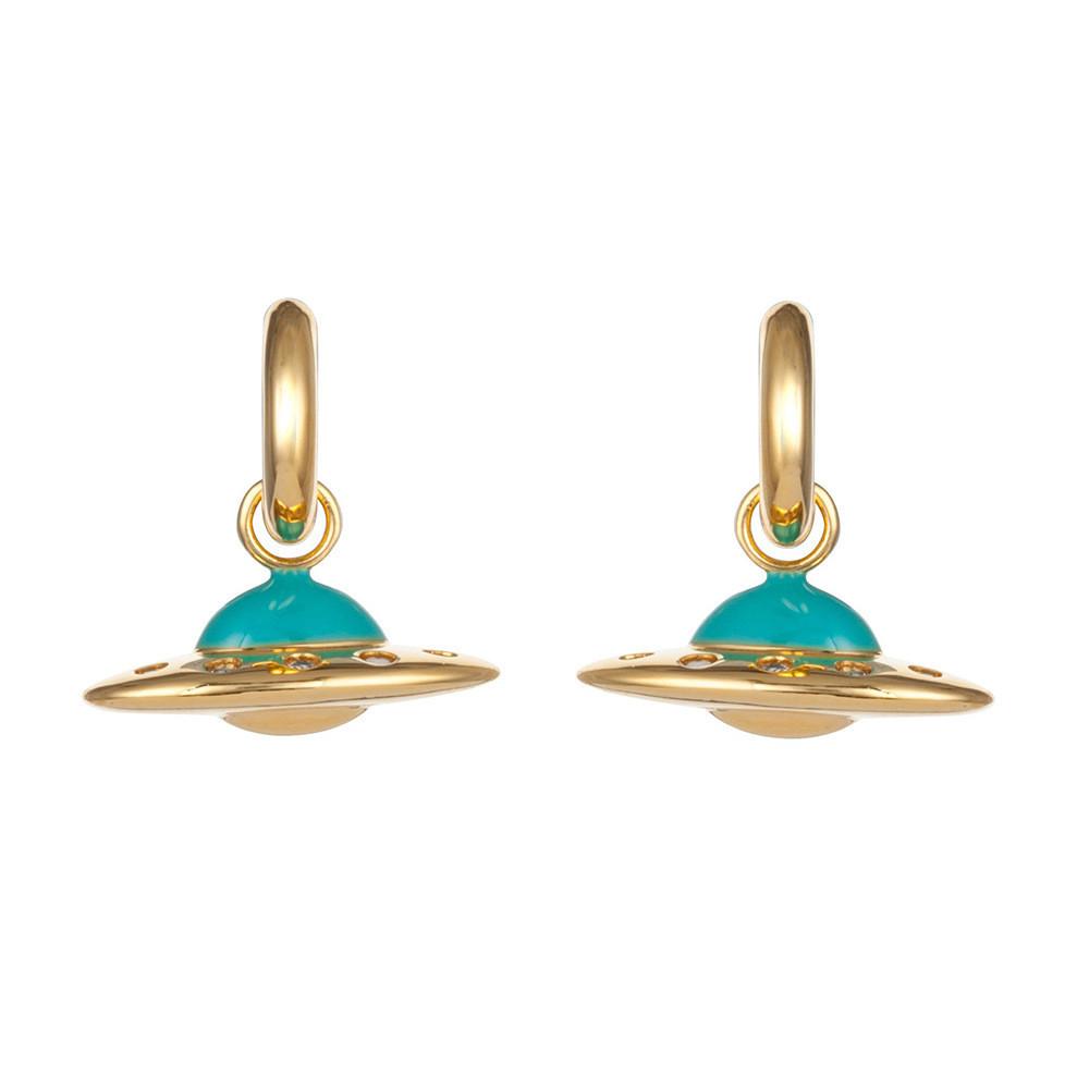 Heart Unique And Planet Alloy Earrings Fashionable Street Style Jewelry