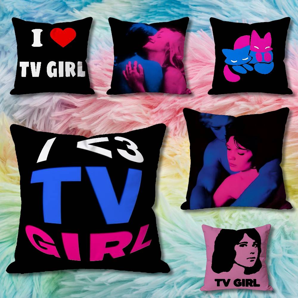 TTv Girl Who Really Cares Anime Celebrity Merchandise AllMatch Printed Pillow Case Sofa Car Office Room Decoration Protector