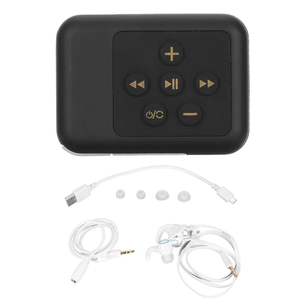 Waterproof MP3 Player Multifunctional HiFi Stereo Noise Reduction Back Clip MP3 Music Player for Swimming Diving Sports