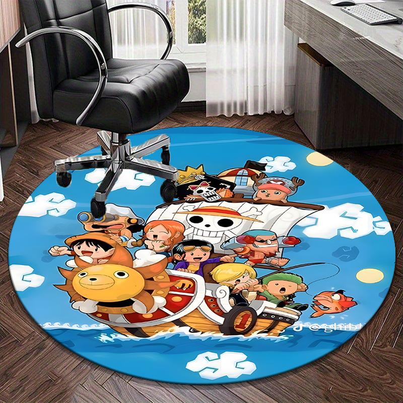 Classic Pirates Skull Crossbones round carpet Chair cushion Round Entryway Rug, Soft Round Rugs for Living Room, Bedroom, Circle Carpet decor gifts