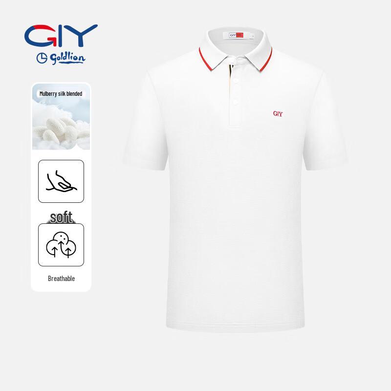 Goldlion Men's Silk Blend Breathable Polo Shirt