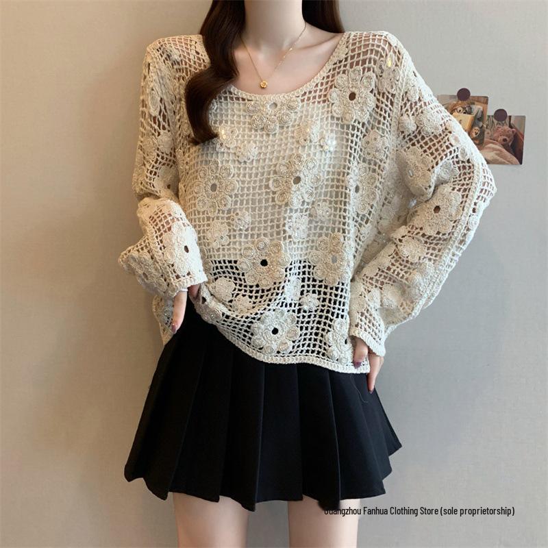 

Women s Chic French-Style Jacquard Knit Cardigan Sweater - Round Neck, Slimming, Lazy Early Spring Fashion One Size абрикосовий