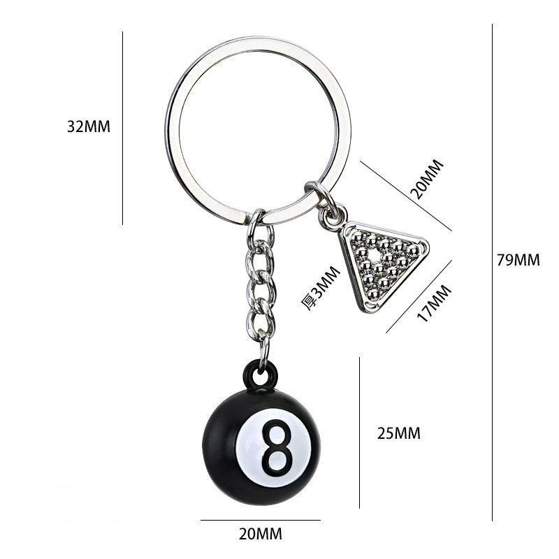Portachiavi biliardo personalizzato mini simulazione nero 8 ciondolo portachiavi biliardo ciondolo zaino piccolo regalo