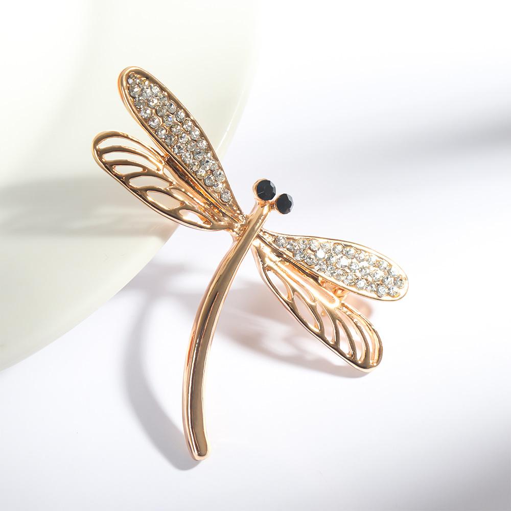 Lovely Dragonfly Insect Rhinestone Brooch Fashion Jewelry Lapel Scarf Pin Gift