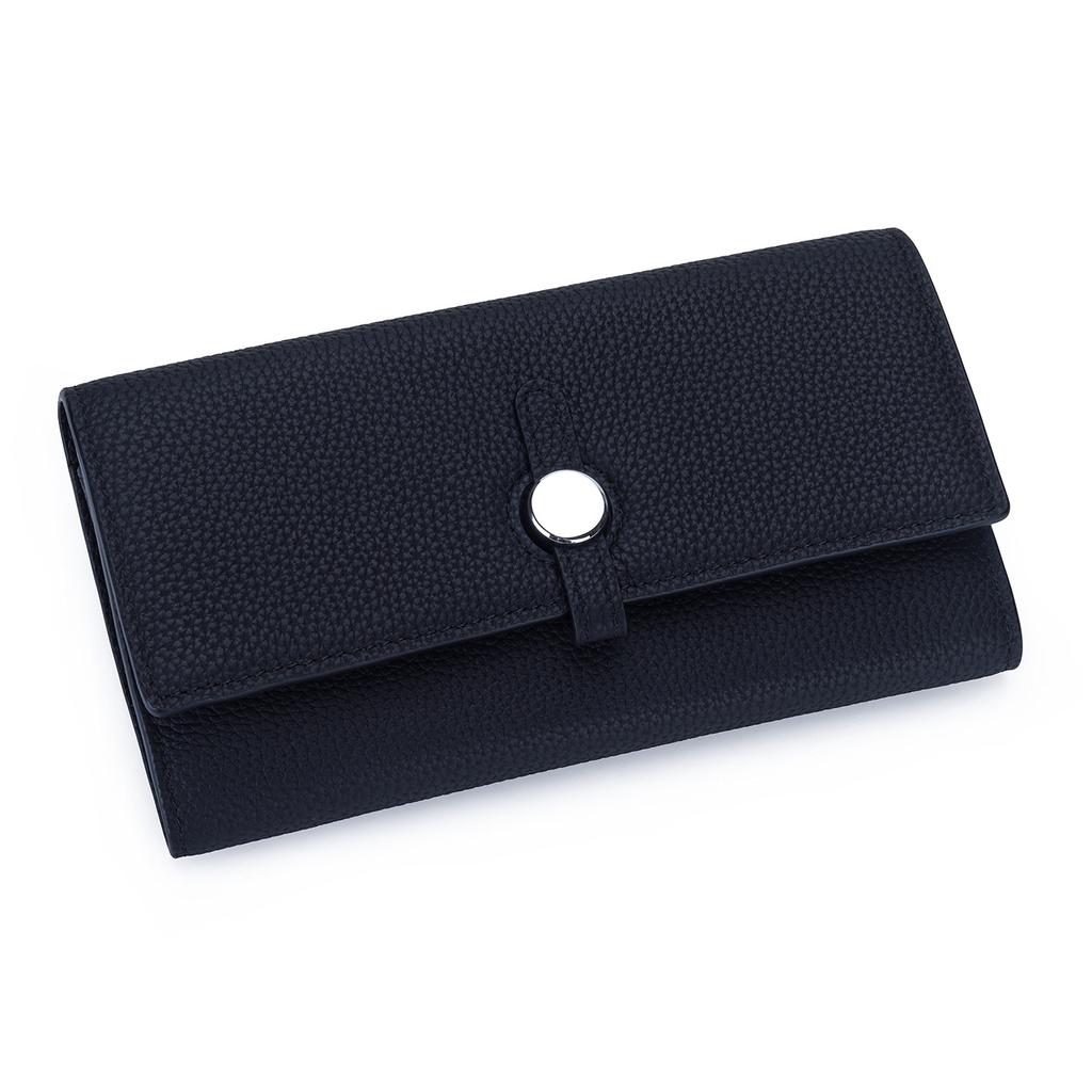 2026 New Large Capacity Long Women's Wallet Top Layer Cow Leather Simple Handbag Luxury Brand Litchi Pattern Wallet for Women