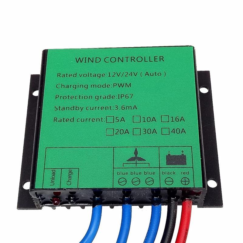 Low Wind Speed 100w -10000W Waterproof PWM Wind Turbine Charge Controller 20A 30A Regulator Voltage 12V 24V 48V House Load