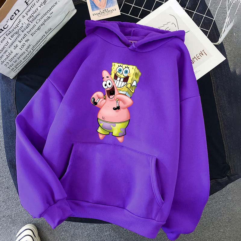 Cartoon Anime SpongeBob SquarePants New Casual Hooded Women's Couple Hooded Sweatshirts
