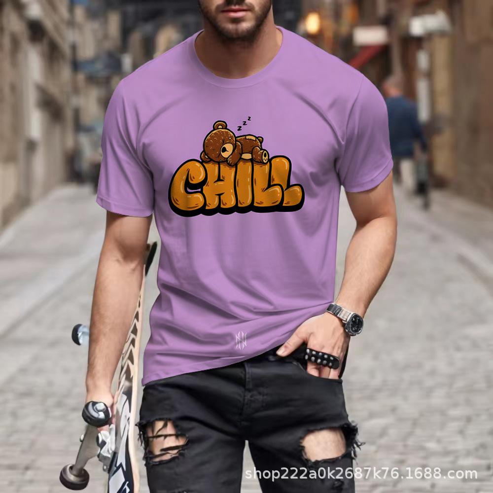 Men's Short-Sleeve 3D Printed Summer New Loose Round-Neck T-Shirt Men's Casual Top