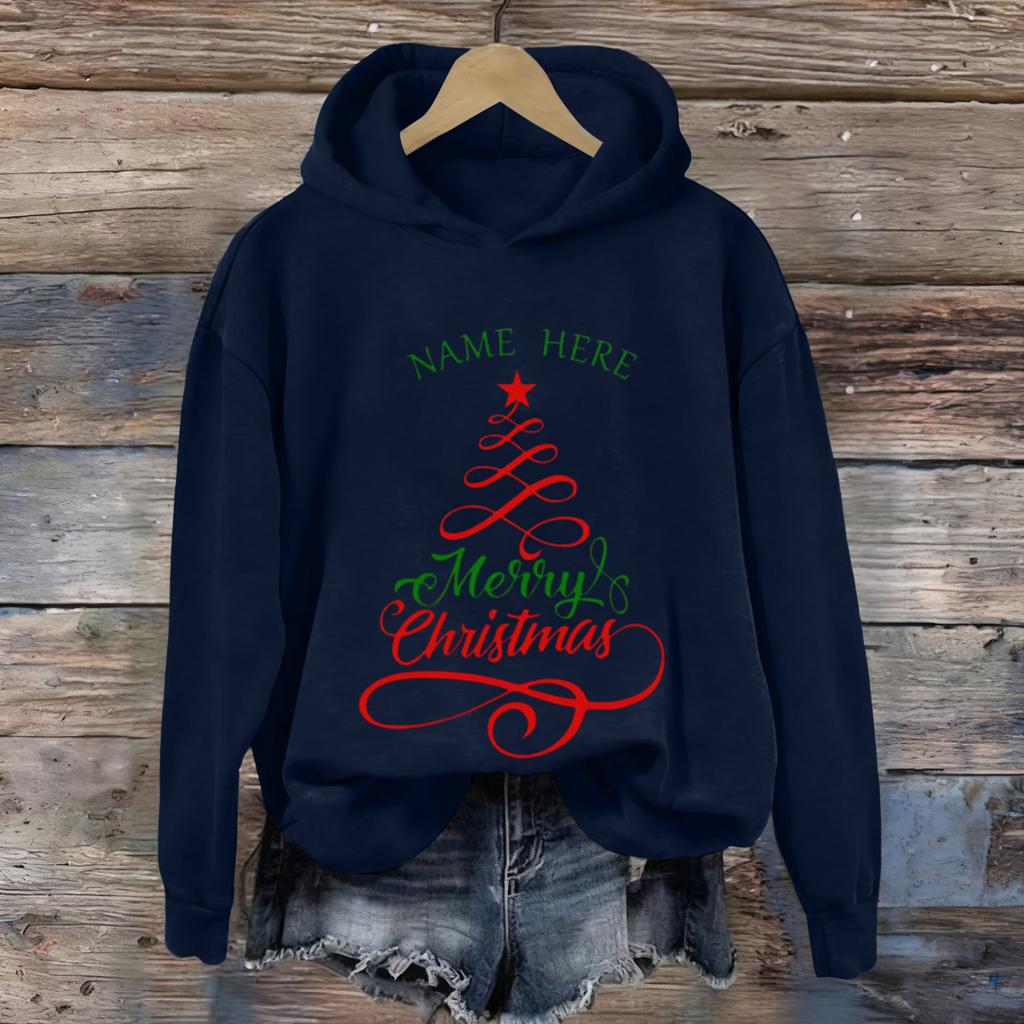 Dame Jule Greentown Trykk Casual Langermet Hettegenser Topp