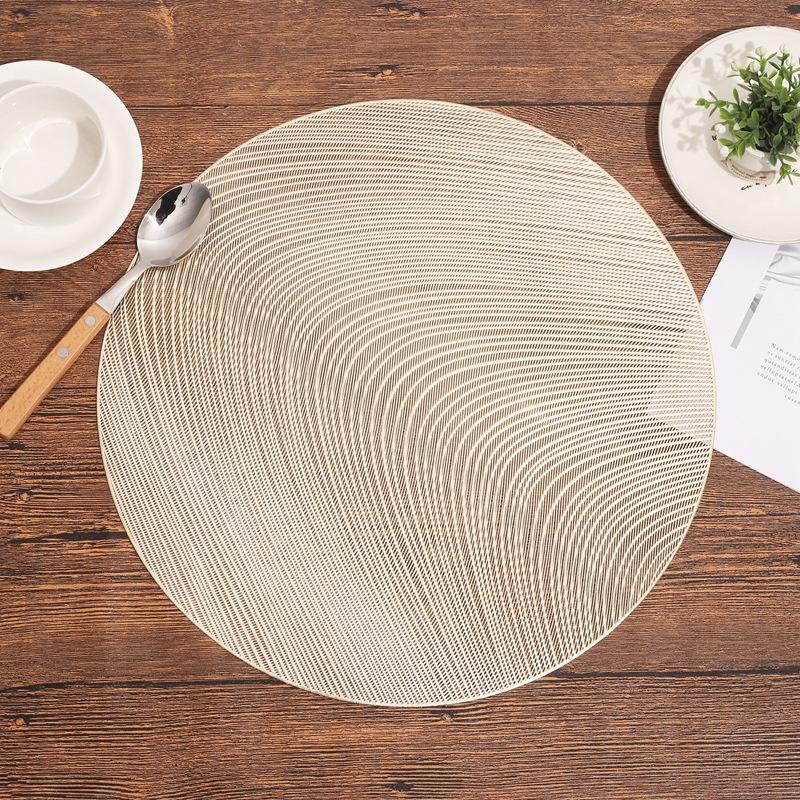 15" New 3 Color Nordic Flowing Sand Pattern Hollowed Out PVC Meal Mats Home Hotels Heat Insulation Antiskid Dining Table Mat