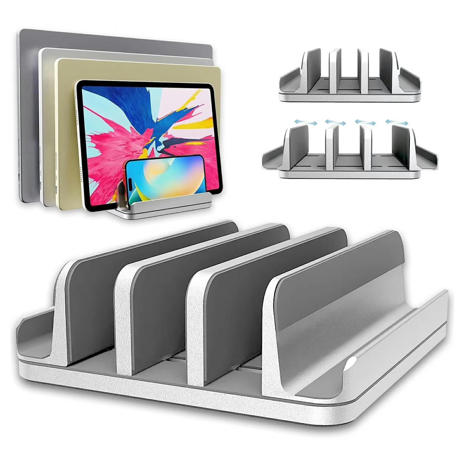 

N17-5 Adjustable Laptop Tablet Stand 5 Slots Aluminum Alloy Space Saving Desktop Bracket A