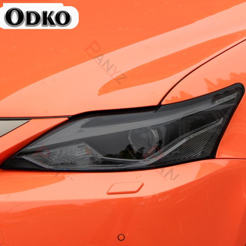 2 Pcs For Lexus CT CT200h 2011- Car Headlight Protective Film Vinyl Protection Transparent Black TPU Protective