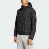 Adidas Solid Color Loose Outdoor Workwear Hooded Jacket for Men, Black