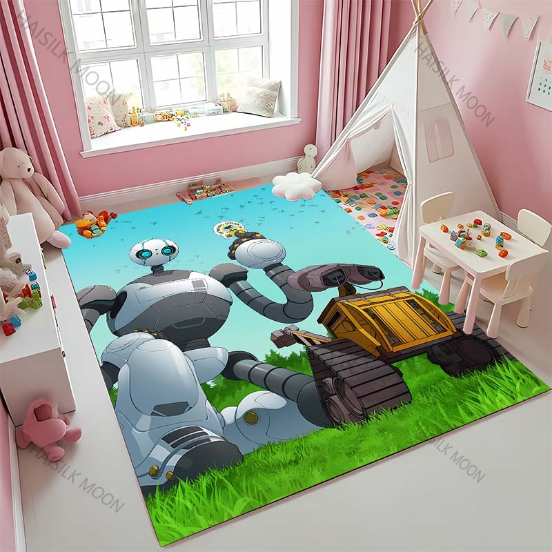Cartoon The W-Wild R0b0t Printed Carpet Baby Creeping Rug for Kid Play Mat Children Room Decor Area Floor Mat for Bedroom Gifts