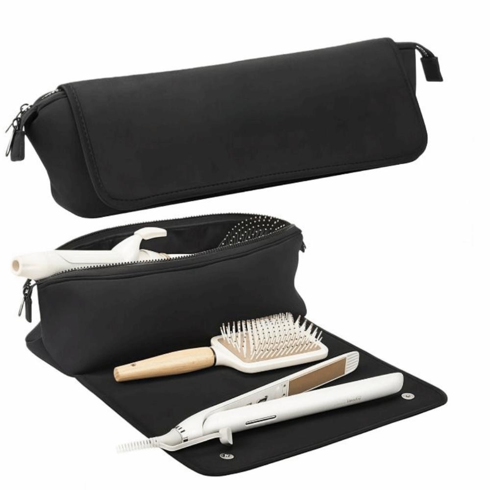 Soft Hair Dryer Storage Bag Foldable Curling Iron Organizer Curling Iron Carrying Case  Travel Use