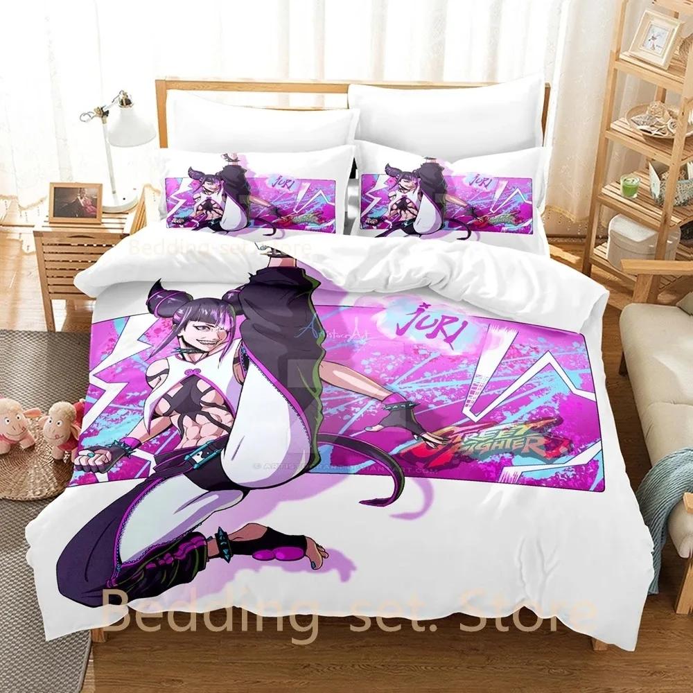Juri Han Bedding Set Single Twin Full Queen King Size Bed Set Adult Kid Bedroom Duvetcover Sets 3D Print Anime Bed Sheet Set