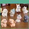 Coleção de Estatuetas de Cães de Resina Fofos Miniatura Decoração de Mesa de Escritório Conjunto Caixa Surpresa