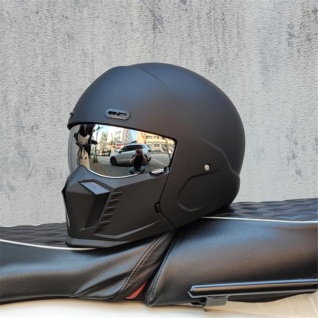 Motorcycle retro helmet cruise men's and women's combination full helmet scorpion helmet reserved Bluetooth headphone slot