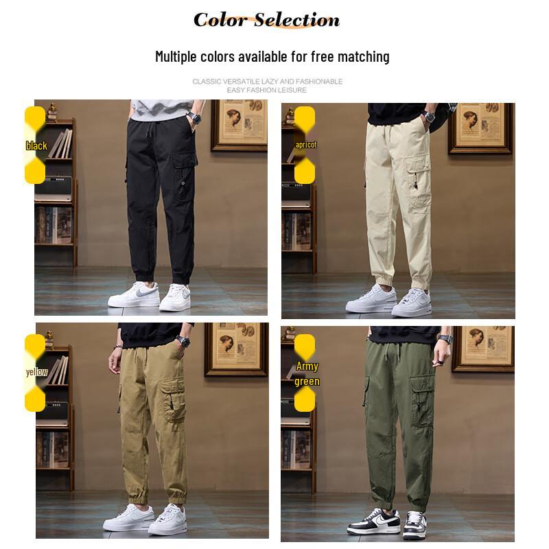 EASTERN CAMEL Men's Pure Cotton Loose Cargo Pants