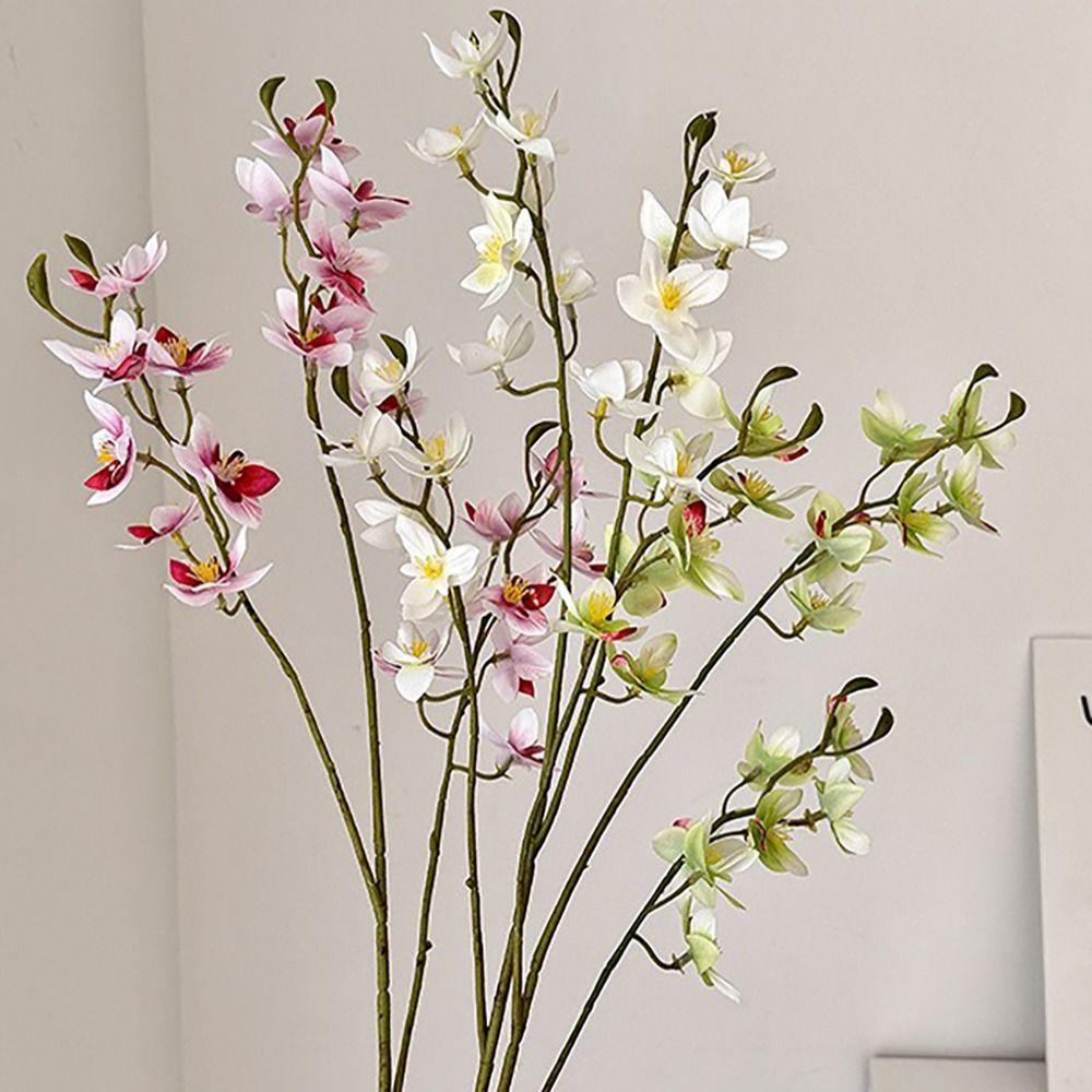75CM Magnolien Künstliche Blumen Mehrfarbig Langer Ast Blumen Elegante Gefälschte Orchideen Heimdekoration