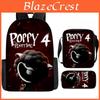 Poppy Playtime 4 Nightmare Critters School Backpack Oxford Breathable Lightweight For Kids Classroom Essentials