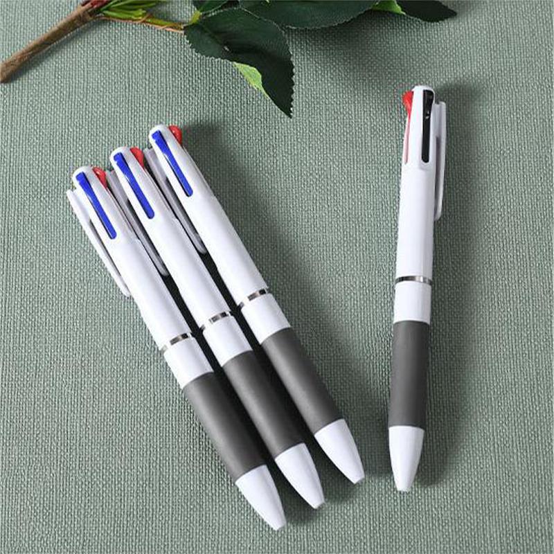 3 Colors In 1 Ballpoint Pen Office School Stationery Red Black Blue 0.7Mm Pen