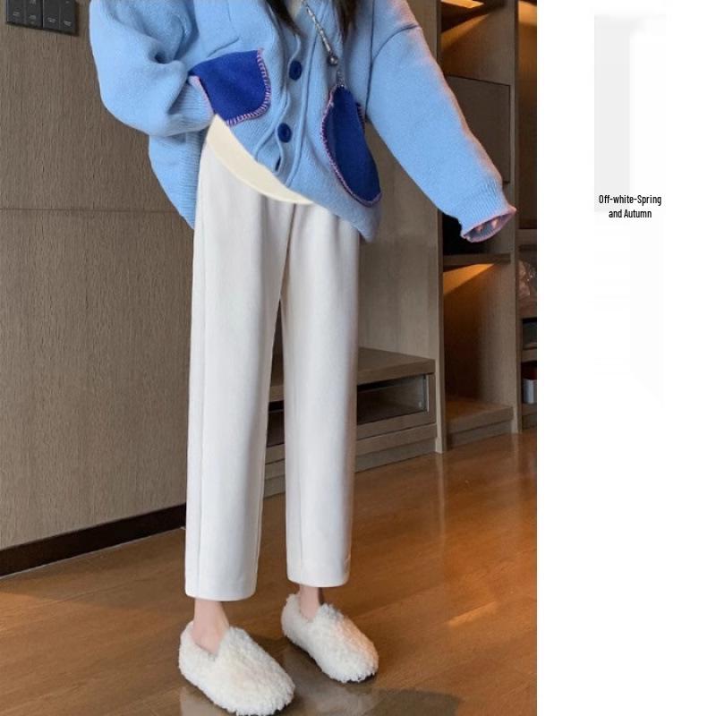 

2026 Autumn/Winter Fashion: Loose 9-Point Maternity Pants M грязно-белый
