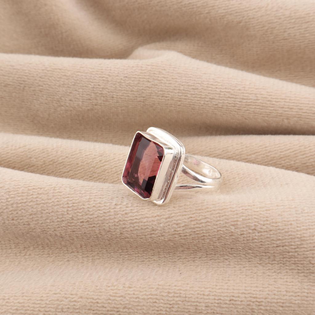 Natural Rhodolite Gemstone 925 Sterling Silver Handmade Jewelry Girls Dainty Rings For Women RR-79-3