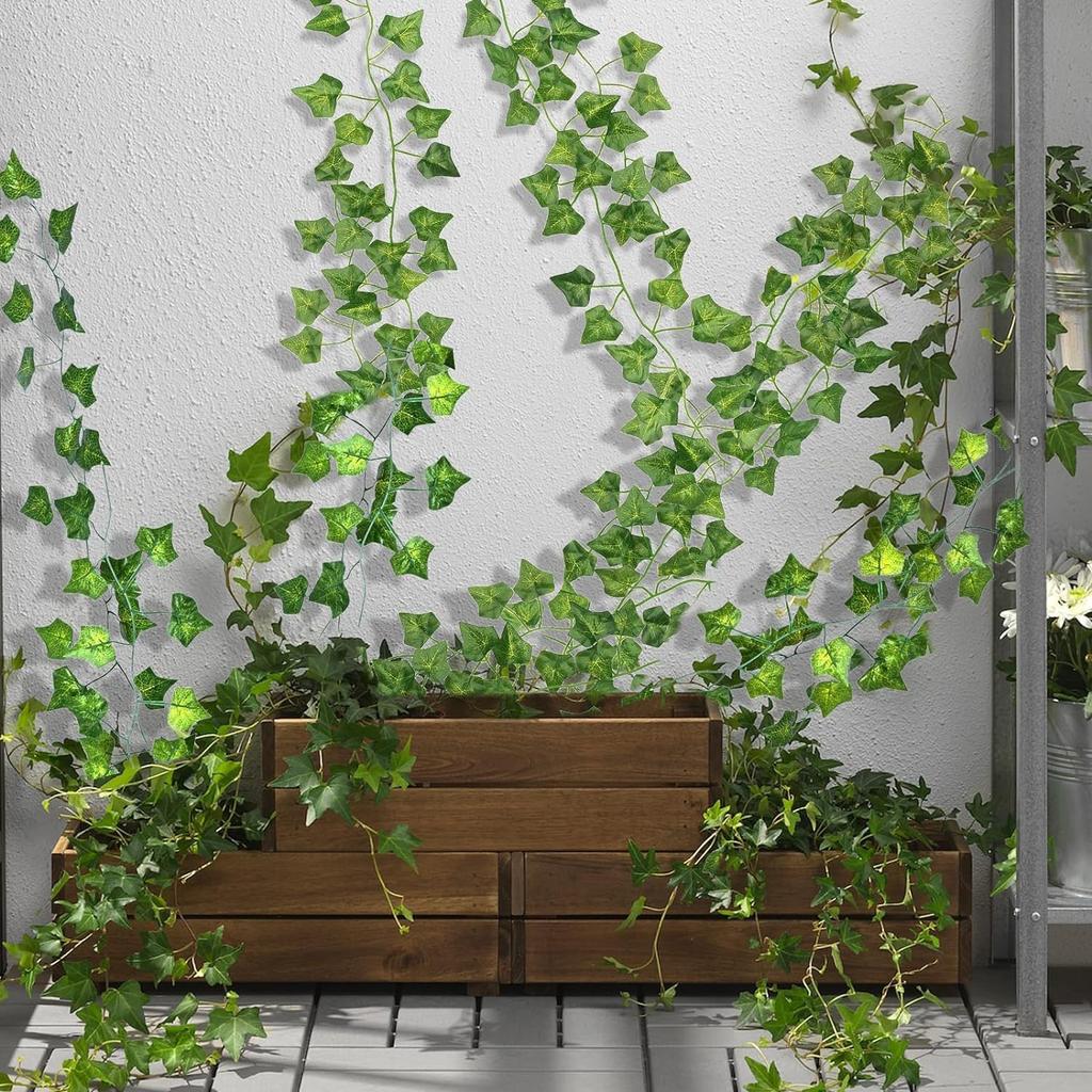 Artificial Ivy Garland, Fake Vines Green Leaves Fake Plants Hanging Vines Plant Greenery Garland for Bedroom Wedding Party Garden Wall Room Decor