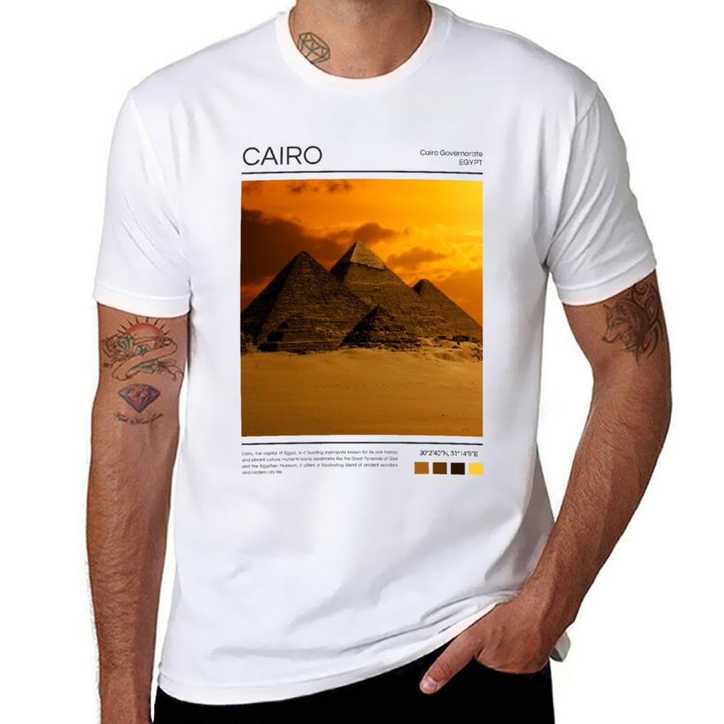 Cairo Egypt Photography TShirt Trendy Print Short Sleeve TShirt