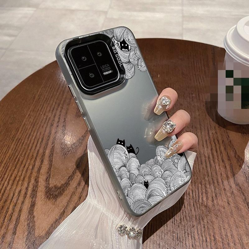 

Милый чехол с изображением кота и цветка для iPhone 16 Samsung A55 A35 M35 S24 FE Xiaomi Redmi Note 13 Pro 14C Huawei Honor 200, противоударный чехол-бампер для телефона с защитой от царапин Samsung A54 5G