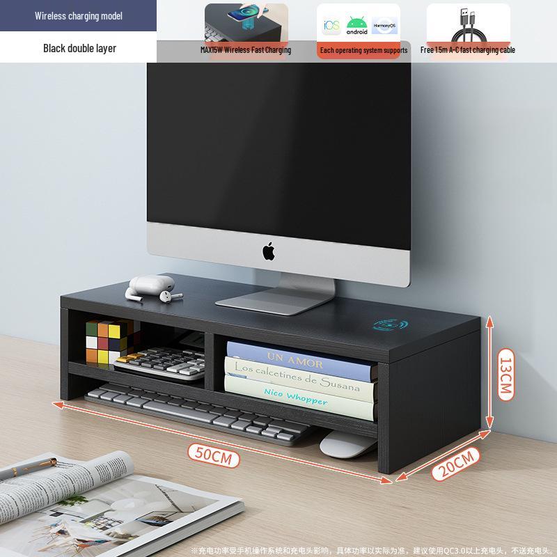 Desktop Monitor Stand and Laptop Riser with Office Storage