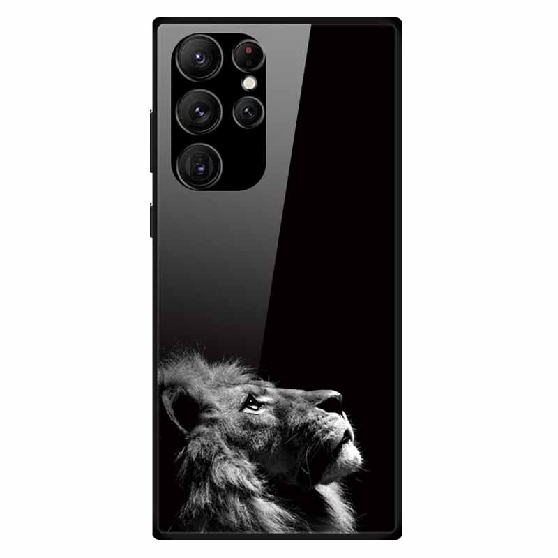 For Samsung S24 Ultra Case Tempered Glass Fashion Hard Back Cover for Galaxy S24Ultra 5G Cases Luxury Bumper S24 Plus S24 FE S24
