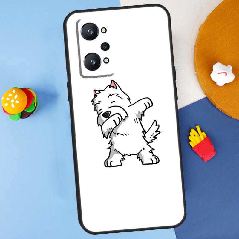 Cartoon Westie Dog For Realme C55 C67 C61 C75 C53 C51 C21Y C25S GT 6 6T 5 GT7 Pro 10 11 12 13 14 Pro Plus Case