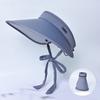 Ice Silk Sun Hat With Breathable Material And Bold Letter Details For Outdoor Activities