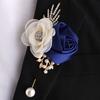 Seidenrosen-Anstecknadeln für Herren, Hochzeits-Bräutigam-Anstecker, Anzug-Corsage, Geschenk, Elegante Party-Abschlussball-Dekoration