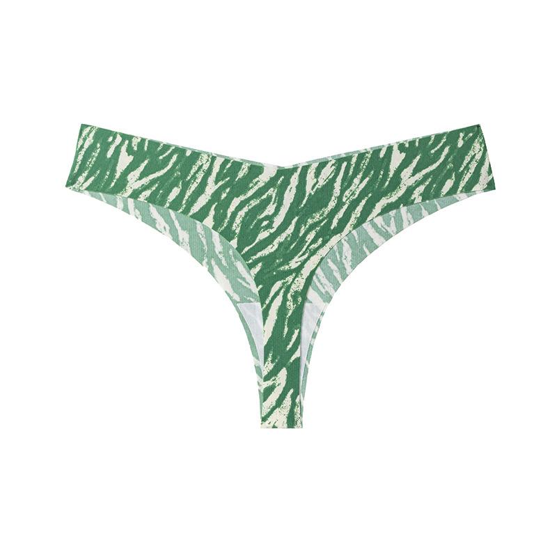 Women's Spring and Summer Sexy Camo Sports Non Mark Low Waist Thong Underwear
