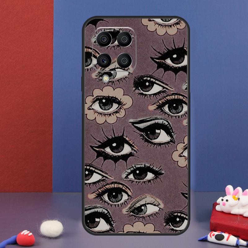 Scary Face Eyes Case For Samsung Galaxy M31 M21 M11 M13 M54 M34 M14 M56 M36 M16 M53 M32 M52 M35 M55 M15 M06