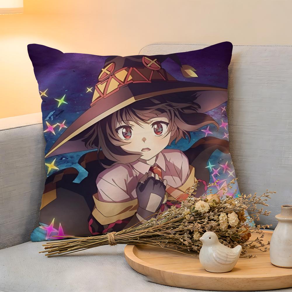 Cushion Cover  Linen  SkinFriendly Soft Decorative Case For Sofa Home Decor Hot Anime KKonoSuba MMegumin Pillow cover