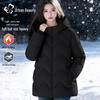 Women's 2025 Winter Fleece-Lined Hooded Loose Cotton Jacket