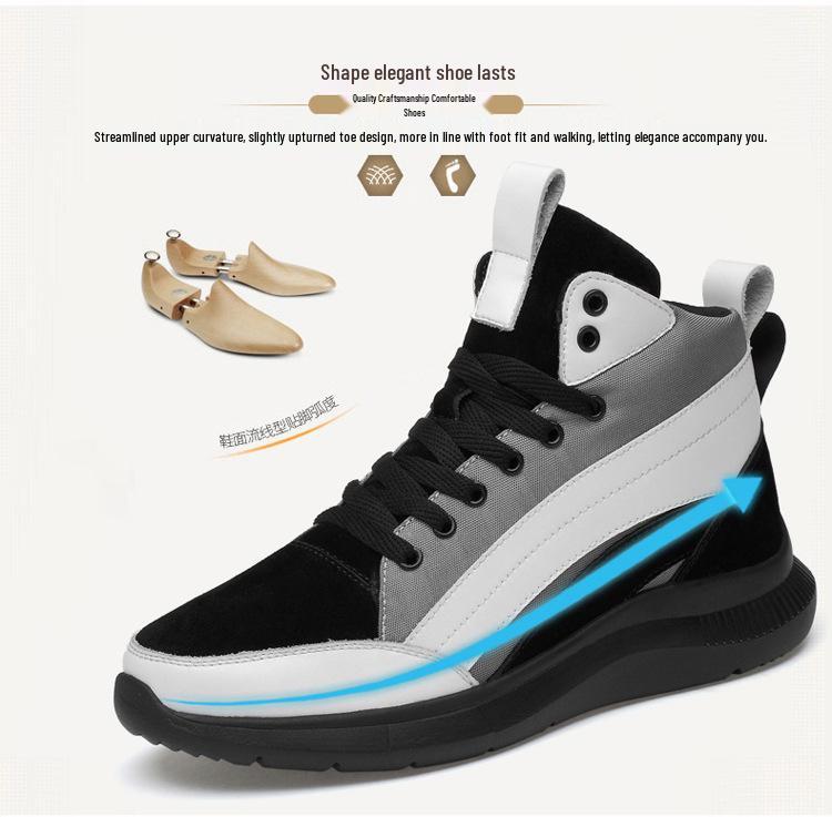 18-89 Men's Height-Boosting High-Top Sneakers - Platform & Lightweight for Autumn/Winter