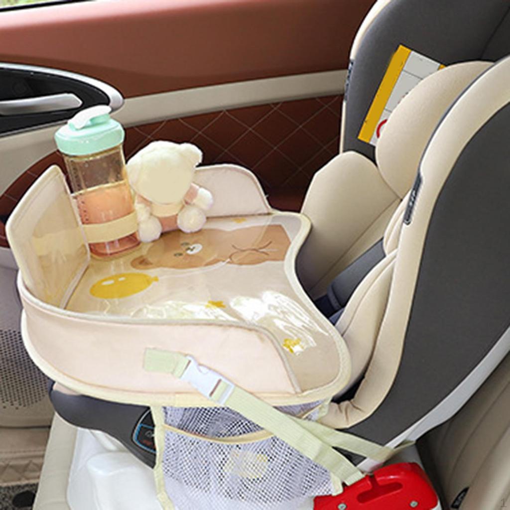 Kids Tour Tray for Baby Car Seat Storage Child Safety Table Mat Round Bear