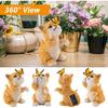 OWANVION Solar Cat Garden Statue, Resin Outdoor Statues with Butterfly Changing Light, Yard Art Lawn Ornaments for Patio Balcony Home Decor, Birthday