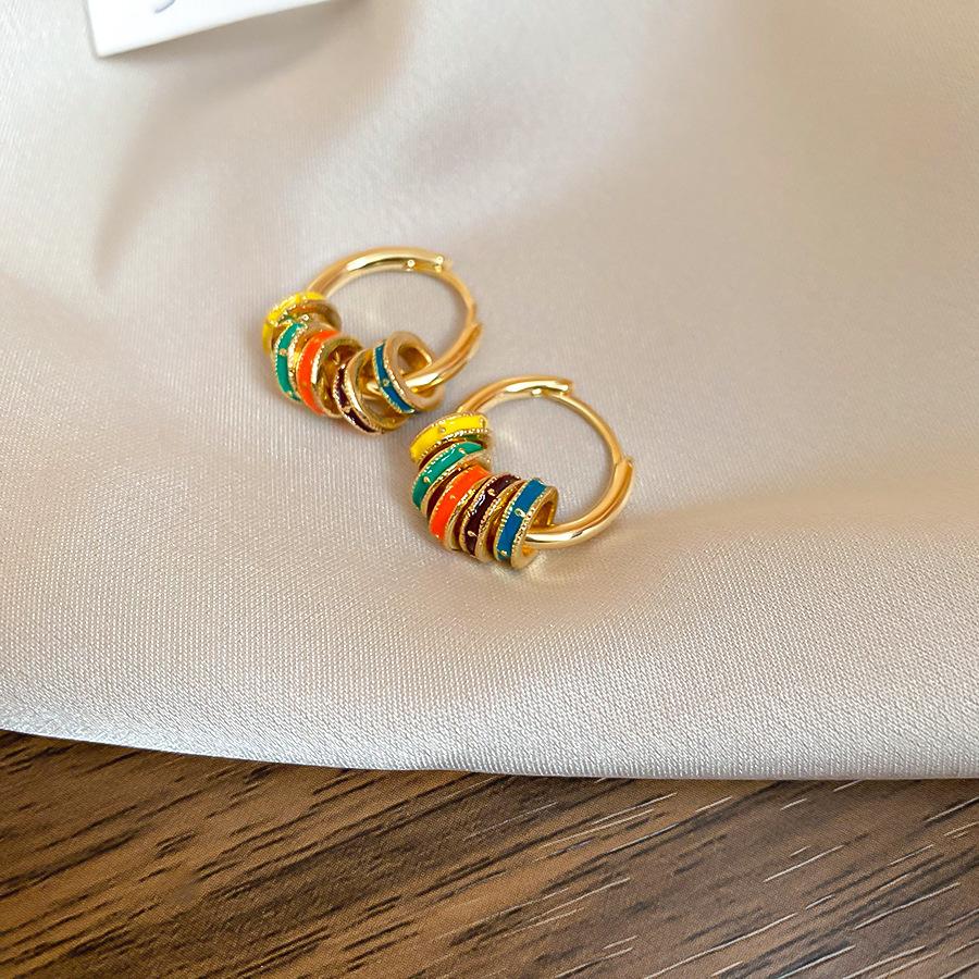 Silver Needle Monet Garden Drip Earrings French Court Style Exquisite Stud Earrings Design Sense Niche Light Luxury Earrings