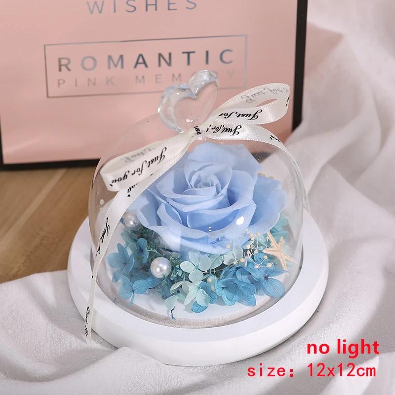 Valentines Day Gift for Girlfriend Eternal Rose LED Light Flower In Glass Cover Mothers Day Birthday Party Wedding Decoration