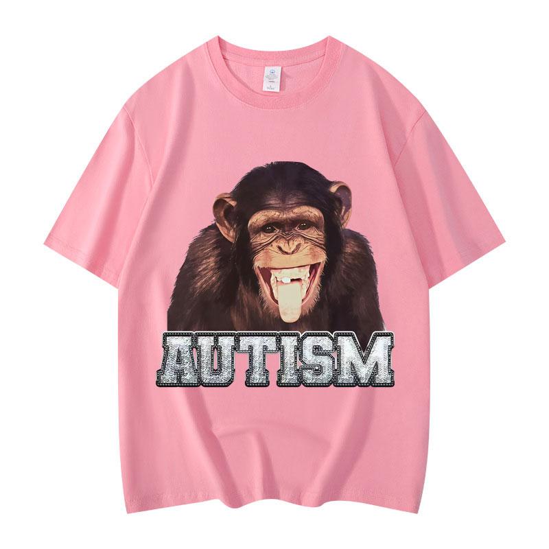 Autismus Opice Vtipné Grafické Tričko Pánské Dámské Oblečení Vysoce Kvalitní Módní Tričko Letní Ležérní Krátký Rukáv Prodyšný Top