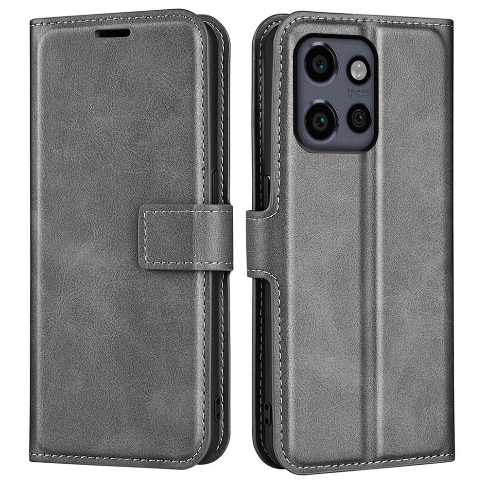 For Motorola Edge 50 Neo 5G/Moto S50 5G/Thinkphone 25 5G Stand Case Anti-Scratch Calf Texture Leather Phone Cover